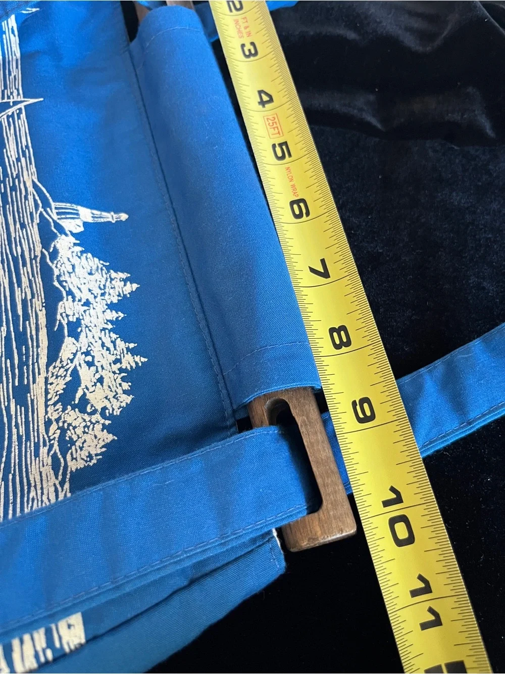 Vintage Flamstead of Vermont 70s-80s Coastal Sailboat Ocean Wood & Fabric Bag